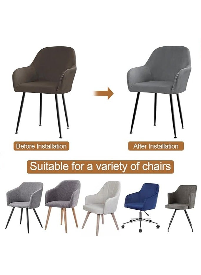 Elastic upholstery, upholstery with armrests, removable cover, grey, for dining, living room, wedding, party decoration - Image 4